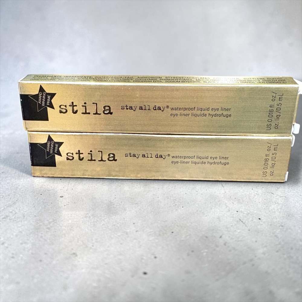 Stila Stay All Day Waterproof Liquid Eye Liner Intense Black 2 Pack 0.016oz Each